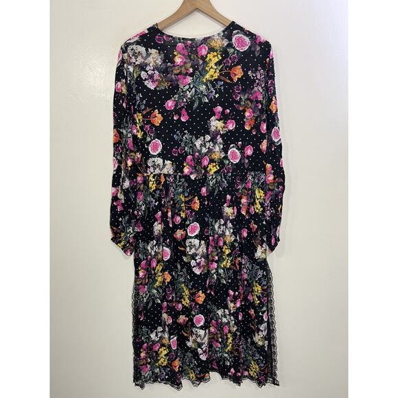 Romantic Whimsigoth Victorian Goth Kimono Dress 00 Floral Fairy Grunge Celestial - Picture 2 of 16